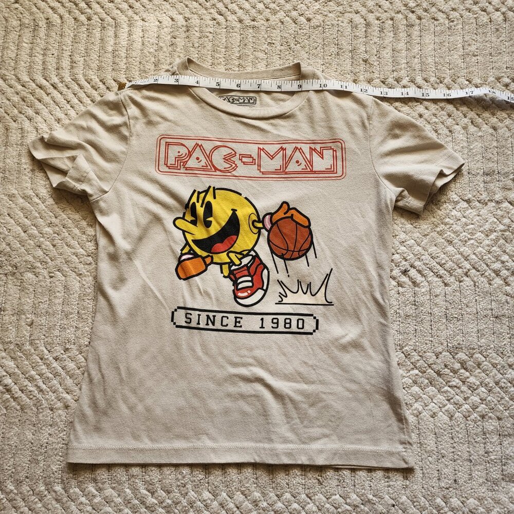 PAC-MAN Basketball Graphic Tee – Size S (6–7) – Retro Gamer Kids Shirt - Picture 15 of 16